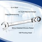 WORKPRO 22-Piece Ratcheting Wrench Set, Flex-Head Ratchet Combination Wrench Sets with Organizer Box, 72 Teeth, Metric 6-18mm & SAE 1/4-3/4"