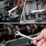 WORKPRO 22-Piece Ratcheting Wrench Set, Flex-Head Ratchet Combination Wrench Sets with Organizer Box, 72 Teeth, Metric 6-18mm & SAE 1/4-3/4"