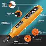 GINELSON Cordless Rotary Tool, 5 Variable Speed Mini Rotary Tool Kit with 70 Accessories, 3.7V Type-C Charging Power Rotary Tool for Engraving, Sanding, Polishing, Carving, Cutting, DIY Crafts