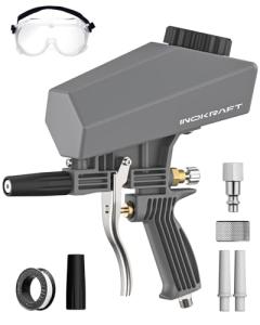 Inokraft Leak-Proof Portable Sand Blaster Gun Kit for 60-120 PSI Air Compressor, Mini Sandblaster for Rust & Paint Removal, Compatible with Aluminum Oxide, Sand & Soda, Perfect for Small Project