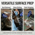 LE LEMATEC Sand Blaster Gun Kit – Portable Sandblaster for Air Compressor – Rust Removal & Glass Etching – Gravity Feed & Siphon Modes – AS118-2C