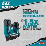 Makita XNB05Z 18V LXT® Lithium-Ion Brushless Cordless 2-1/2” Straight Finish Nailer, 16 Ga., Tool Only