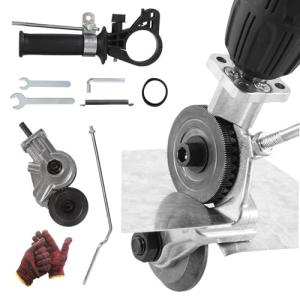 Titanium Drill Nibbler Sheet Metal Cutting Tool, Sheet Metal Cutter Drill Attachment, Electric Drill Shears Attachment Cutter Nibbler, for Cutting Iron, Steel, Copper, Aluminum