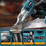 ZUYIYI Cordless Metal Shear Cutter for Makita 18V Battery (Not Included), 400N.M 14GA Brushless Sheet Metal Cutter w/360° Swivel Head, Electric Nibbler Cutting Tool for Steel, Iron, Carpet, Cardboard