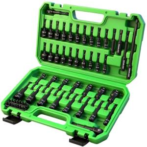 55-Piece Magnetic Nut Driver Set, Metric & SAE 1/4" Hex Shank, Impact Socket Adapters, Snappy Driver Bits, Drill Bit Extension, 14PCS Screwdriver Bit Set