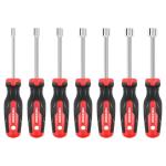 TOOLEAGUE 7Pcs SAE Nut Driver Set - 3/16, 1/4, 5/16, 11/32, 3/8, 7/16, 1/2 Inch, 3.5 Inch (1 Inch Hollow, 2.5 Inch Solid) Shaft Nut Driver with Pass Through Design