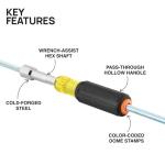 Klein Tools 65456 Hollow-Shaft Nut Driver Set, Heavy-Duty, Color-Coded Hex Sizes 1/4 to 9/16-Inch, Cushion-Grip Handles, 6-Piece