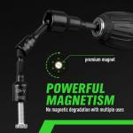 20-Piece Magnetic Nut Driver Set, Metric & SAE 1/4" Hex Shank, Drill Socket Set, Impact Driver Bit Set, Magnetic Bit Holder with Aluminum Alloy Snap Clip, Quick Change Tool