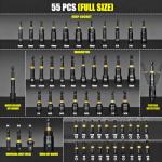 Facoow 55PCS Impact Nut Driver Set Magnetic, SAE&Metric Nut Drivers, Deep Impact Nut Drivers, Impact Socket Adapters, Wing Nut Driver, Power Bit,Quick Release Extension, Pivoting Nutsetter,Storage Box