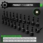 20-Piece Magnetic Nut Driver Set, Metric & SAE 1/4" Hex Shank, Drill Socket Set, Impact Driver Bit Set, Magnetic Bit Holder with Aluminum Alloy Snap Clip, Quick Change Tool
