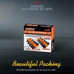 HORUSDY 22-Piece Power Nut Driver Set for Impact Drill, SAE and Metric, 1/4” Nut Driver Hex Keys, Hex Head Drill Bit Set