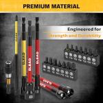 Magnetic Nut Driver Bit Set, 35-Piece Extra Long Nut Driver Set for Impact Drill, Metric & SAE, PH1 & PH2 Screwdriver Bits 1/4 Drive Shank Adapter Extension, Durable for Professional Projects