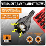 12-Piece Magnetic Nut Driver Set - Premium Impact Power Hex Nut Driver Drill Bit Master Kit, SAE & Metric, 1/4-Inch Quick-Change