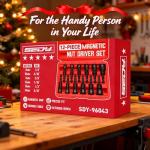 12-Piece Magnetic Nut Driver Set - Premium Impact Power Hex Nut Driver Drill Bit Master Kit, SAE & Metric, 1/4-Inch Quick-Change