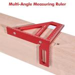 Draxzor Mini 3D Multi-Angle Measuring Ruler, Precision Imperial 45/90 Degree Carpenter Square, Aluminum Alloy Miter Triangle Ruler and 3D Measuring Tool for Woodworking & Layout