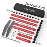 SUNLFPROD Stair Tread Template Tool - Solid Stair Tread Gauge, Stair Tools for Stair Measuring Tool Stair Gauge Jig Stair Template Stair Step Tool Shelf Template Projects (Red-Gray)