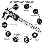 Simhevn Electronic Digital Calipers, inch and Millimeter Conversion,LCD Screen displays 0-6" Caliper Measuring Tool, Automatic Shutdown, Suitable for DIY/Jewelry Measurement (New150mm Black Plastic)