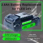 DTK 2600mAh Batteries Replacement for Flex 24V Battery Lithium-Ion FX0111-1