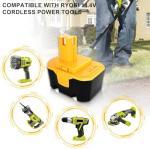 Reoben [Upgraded] 3600mAh Replacement Battery Compatible with Ryobi 14.4V Battery 1314702 130224010 130224011 130281002 1400144 1400655 HP1441 HP1441M HP1441MK2 HP1442M Cordless Power Tools (2 Pack)