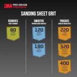 3M Precision Sanding Sheets, No-Slip Grip, 6-Pack