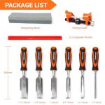 CENFORGE 10-Piece Wood Chisel Set for Woodworking - Professional Cr-V Steel Bevel Edge Chisels (1/4" to 1-1/2") with Honing Guide, Sharpening Stone & Case - Heavy Duty Carving Tools for Carpenters