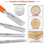 4 Piece Wood Chisel Sets Woodworking Tools Set, Wood Chisels for Woodworking with Steel Hammer End, Wood Tools Chisel Set Woodworking with Ergonomic Plastic Handle, 6mm, 12mm, 18mm, 24mm