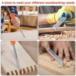 4 Piece Wood Chisel Sets Woodworking Tools Set, Wood Chisels for Woodworking with Steel Hammer End, Wood Tools Chisel Set Woodworking with Ergonomic Plastic Handle, 6mm, 12mm, 18mm, 24mm