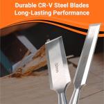 CENFORGE 10-Piece Wood Chisel Set for Woodworking - Professional Cr-V Steel Bevel Edge Chisels (1/4" to 1-1/2") with Honing Guide, Sharpening Stone & Case - Heavy Duty Carving Tools for Carpenters