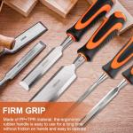 Yunziling 10Pcs Wood Chisel Sets, 6Pcs Premium Wood Chisels with Honing Guide, Sharpening Stone & Carpenter Pencils, Wood Carving Tools Kit for DIY & Professional Use (6-38mm)