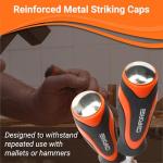 CENFORGE 10-Piece Wood Chisel Set for Woodworking - Professional Cr-V Steel Bevel Edge Chisels (1/4" to 1-1/2") with Honing Guide, Sharpening Stone & Case - Heavy Duty Carving Tools for Carpenters