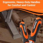 CENFORGE 10-Piece Wood Chisel Set for Woodworking - Professional Cr-V Steel Bevel Edge Chisels (1/4" to 1-1/2") with Honing Guide, Sharpening Stone & Case - Heavy Duty Carving Tools for Carpenters