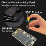 18PCS Mini Precision Screwdriver Set With Case, Lengnoyp Magnetic Small Flathead Phillips Pentalobe Torx Star Screwdriver Set Kit and Tweezers for Repairing Computer Eyeglass Phone Watch