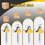 4PCS Router Bit Set Feanron Router Bits 1/4 inch Shank, Roundover Router Bit Cutting Diameter in 1/8", 1/4", 3/16", 5/16", CNC Router Bits Edging Cutter for Woodworking Forming Molding Profiling