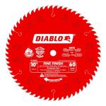 Diablo Fine Finish Saw Blade for Wood - Ultra-Smooth Cuts, 60 Hi-ATB Teeth, 10" Diameter, .098" Kerf, 5/8" Arbor - D1060X