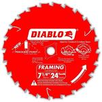 Diablo Tracking Point 7-1/4 in. 24-Tooth Circular Saw Blades – 2-Pack - Tico Carbide, Smooth Cutting, Low Vibration, Non-Stick Coating – D0724VPX