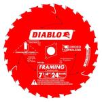Diablo Framing Saw Blade for Wood - 7-1/4" x 24-Tooth, Thin Kerf, Anti-Vibration, Long Life for Framing & Pressure-Treated Wood, Tracking Point Tooth Design - Pack of 10 - D0724A
