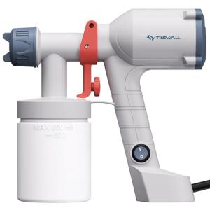 Tilswall Paint Sprayer,Upgraded Ultra-Light Electric Paint Spray Gun with 2 Nozzles & 3 Patterns Easy to Clean for Fences, Sheds, Walls, Ceilings, Furniture, Cabinets, Garden & DIY, White