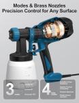 WIBENTL Paint Sprayer, Electric Spray Paint Gun, 3 Modes & 4 Brass Nozzles, with Cleaning & Blowing Joints, Variable Flow Control, for Doors, Fences, Walls, Cabinets, Garden Chairs, Furniture, etc.