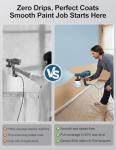 WIBENTL Paint Sprayer, Electric Spray Paint Gun, 3 Modes & 4 Brass Nozzles, with Cleaning & Blowing Joints, Variable Flow Control, for Doors, Fences, Walls, Cabinets, Garden Chairs, Furniture, etc.