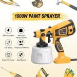 Paint Sprayer Tool 1000W High Power Electric Spray Paint Gun Easy to Clean for Furniture Cabinets House Painting Gold