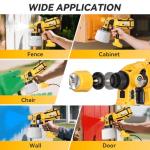 Paint Sprayer, Cosyjazz 1200W HVLP Spray Paint Gun with 5 Nozzles & 3 Spray Patterns, Adjustable Flow Control, 1400ml Container & Cleaning Tools, for House Painting, Fences, Cabinets, Walls etc.