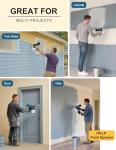 WIBENTL Paint Sprayer, Electric Spray Paint Gun, 3 Modes & 4 Brass Nozzles, with Cleaning & Blowing Joints, Variable Flow Control, for Doors, Fences, Walls, Cabinets, Garden Chairs, Furniture, etc.