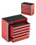 VEVOR Metal Tool Box, 8.6-inch, Portable Metal Tool Box with 5 Drawers, Small Tool Chest with EVA Liners and PP Feet Pads, Heavy-Duty Steel With Ball Bearing Opening and Powder Coated Finish, Red