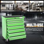 Auto Dynasty Rolling Tool Chest with 7-Drawer Cabinet Non-Slip Mat Keyed Locking System Fits with Garage, Warehouse and Workshop, Green