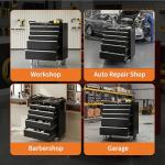 IDEALHOUSE Rolling Tool Chest, 5 Drawers Tool Storage Cabinet, Toolbox with Wheels, Portable Tool Cabinet Organizer with Locking System & Drawer Liners, Tool Storage Cart for Garage, Workshop, Black