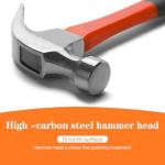 8/16/24oz Straight Rip Fiberglass General Purpose Claw Hammer, with Smooth Face & Non-slip Grip