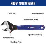 WORKPRO 2-Piece Adjustable Wrench Set, 6-Inch & 10-Inch Wide Jaw Black Oxide Wrench, Cr-V Steel, Metric & SAE Scales, Max Jaw Opening 15/16" & 1-5/16", for Home Repairs, Plumbing, Garage Work