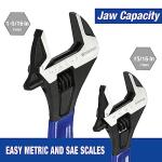 WORKPRO 2-Piece Adjustable Wrench Set, 6-Inch & 10-Inch Wide Jaw Black Oxide Wrench, Cr-V Steel, Metric & SAE Scales, Max Jaw Opening 15/16" & 1-5/16", for Home Repairs, Plumbing, Garage Work