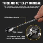 GRENPRO Ratcheting Wrench Set, Combination Wrench Set, 22-Piece SAE & Metric and Standard, 72Th Long Open End, 1/4" to 3/4" & 6-18mm, Organizer With Roll Up Pouch, CR-V Socket Mechanic Hand Tools Sets