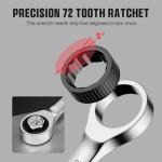 GRENPRO Ratcheting Wrench Set, Combination Wrench Set, 22-Piece SAE & Metric and Standard, 72Th Long Open End, 1/4" to 3/4" & 6-18mm, Organizer With Roll Up Pouch, CR-V Socket Mechanic Hand Tools Sets